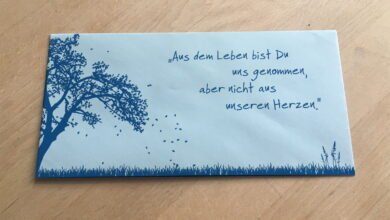 was schreibt man auf den umschlag einer trauerkarte